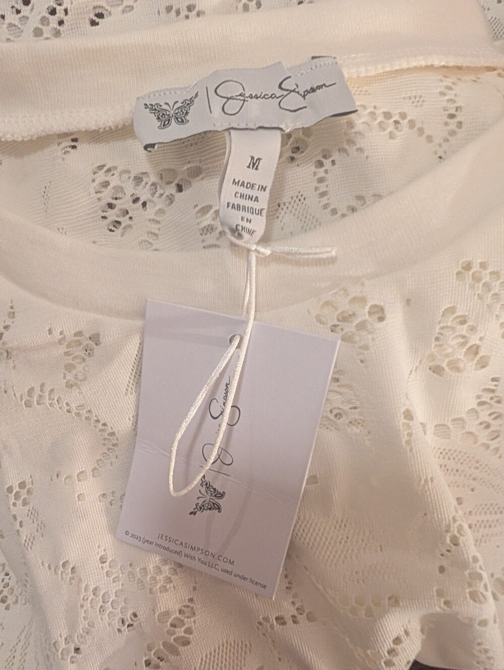 Jessica Simpson Cream Lace Chemise Top